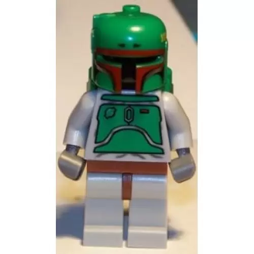 Minifigurines LEGO Star Wars - Boba Fett with Stone Gray Colors and Dark Red Helmet Markings