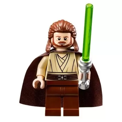 Minifigurines LEGO Star Wars - Qui-Gon Jinn - Light Nougat Head, Reddish Brown Legs and Cape