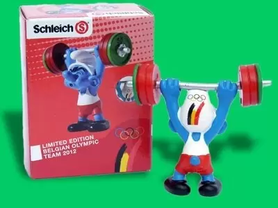 Smurfs figures Schleich - Belgium Olympics Weightlifter