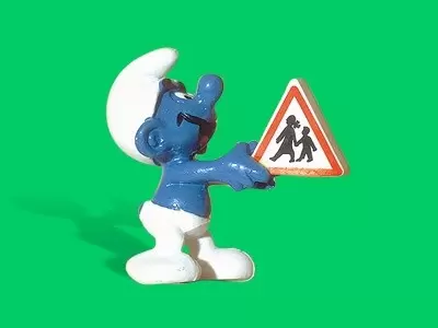 Figurines Schtroumpfs Schleich - Schtroumpf panneau de signalisation