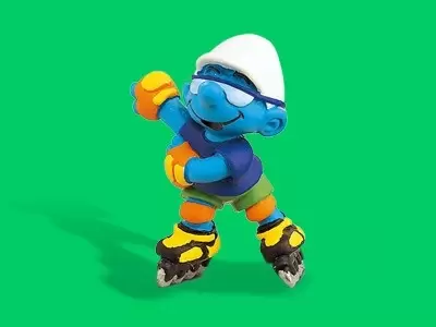 Smurfs figures Schleich - Inline Skater