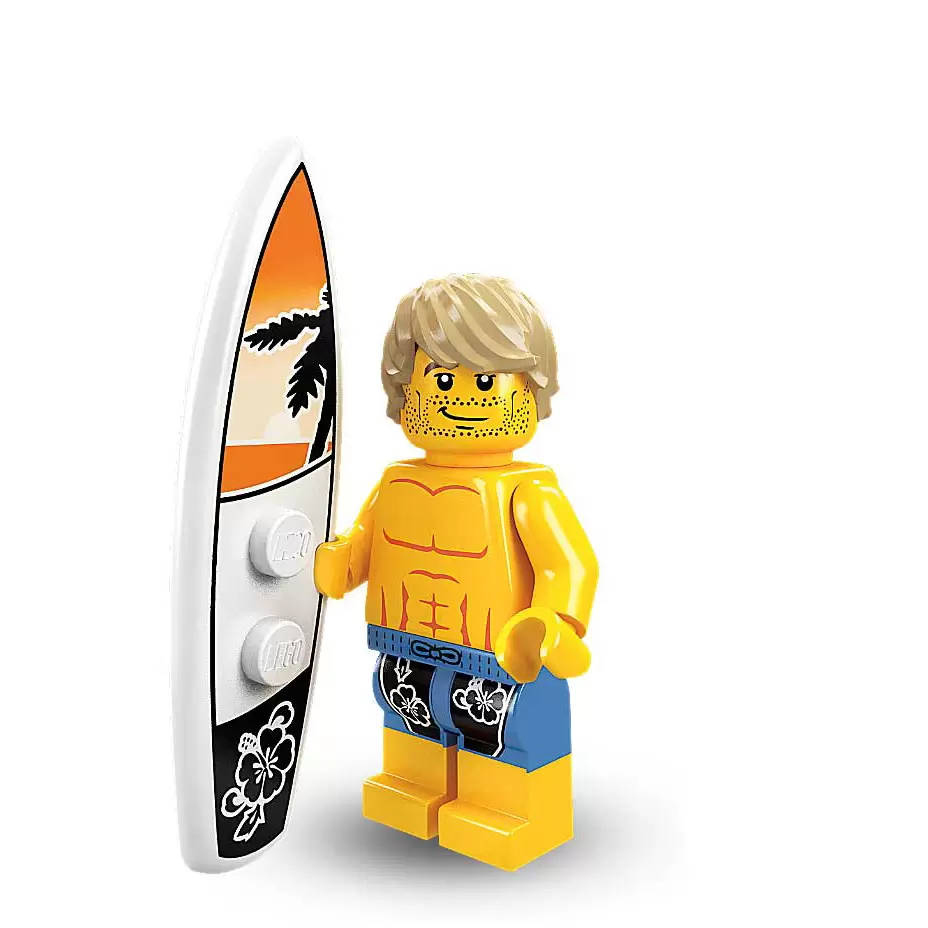 Lego Series 2 Minifigure-Surfer with surf board 