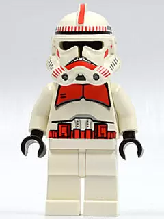 Minifigurines LEGO Star Wars - Clone Trooper Ep.3, Red Markings, White Hips \'Shock Trooper\'