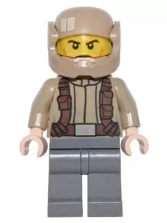 LEGO Star Wars Minifigs - Resistance Trooper - Dark Tan Jacket, Frown, Cheek Lines