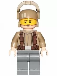 LEGO Star Wars Minifigs - Resistance Trooper - Dark Tan Jacket, Frown, Furrowed Eyebrows