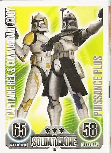Star Wars Force Attax (France 2011) - Capitaine Rex & Commandant Cody