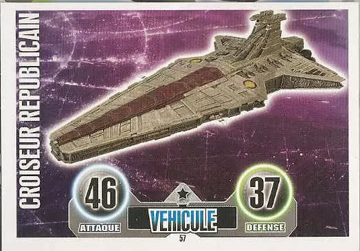 Star Wars Force Attax (France 2011) - Croiseur Républicain