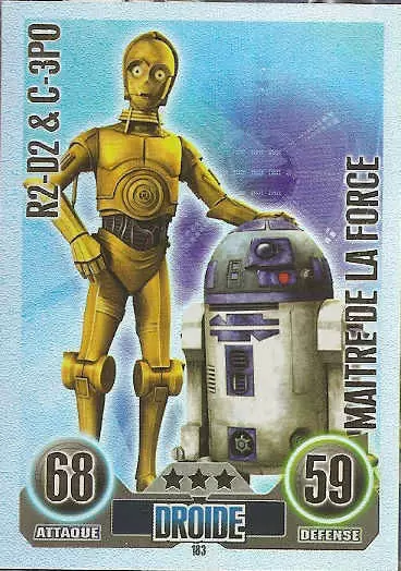 Star Wars Force Attax (France 2011) - Maître de la Force : R2-D2 & C-3PO