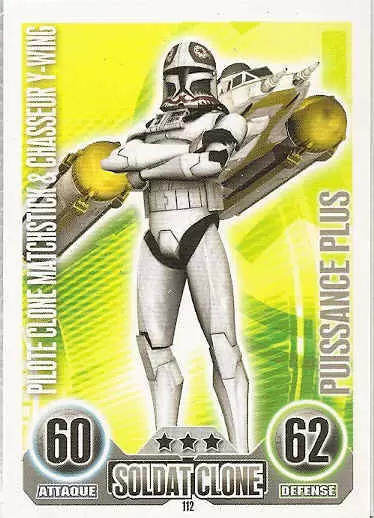 Star Wars Force Attax (France 2011) - Pilote Clone Matchstick & Chasseur Y-Wing