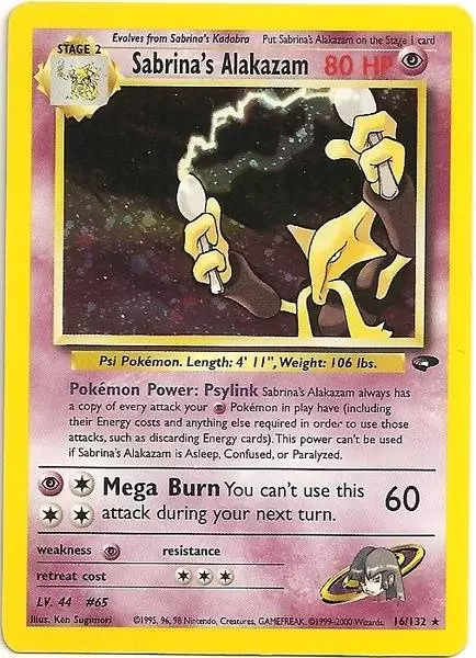Gym Challenge - Sabrina\'s Alakazam Holo
