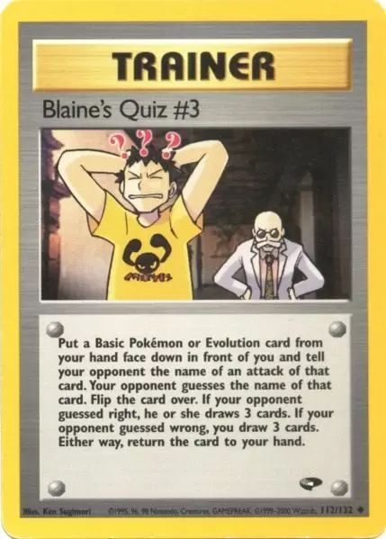 Gym Challenge - Blaine\'s Quiz #3