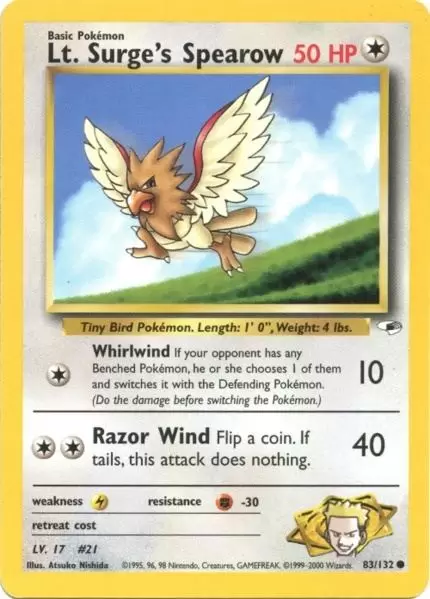 Gym Heroes - Lt. Surge\'s Spearow
