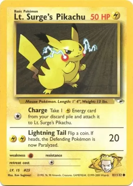 Gym Heroes - Lt. Surge\'s Pikachu