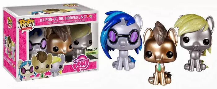 POP! My Little Pony - My Little Pony - DJ Pon-3, Dr Hooves And Derpy Hooves Metallic 3 Pack