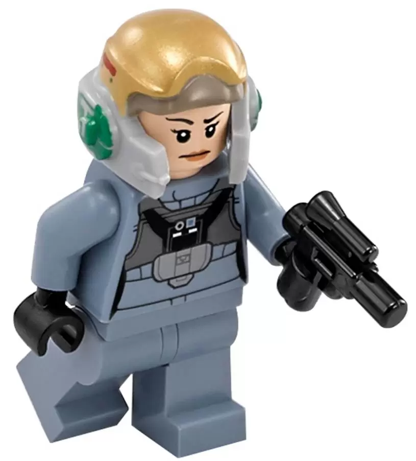 LEGO Star Wars Minifigs - Rebel Pilot A-wing (Open Helmet, Sand Blue Jumpsuit, Female)