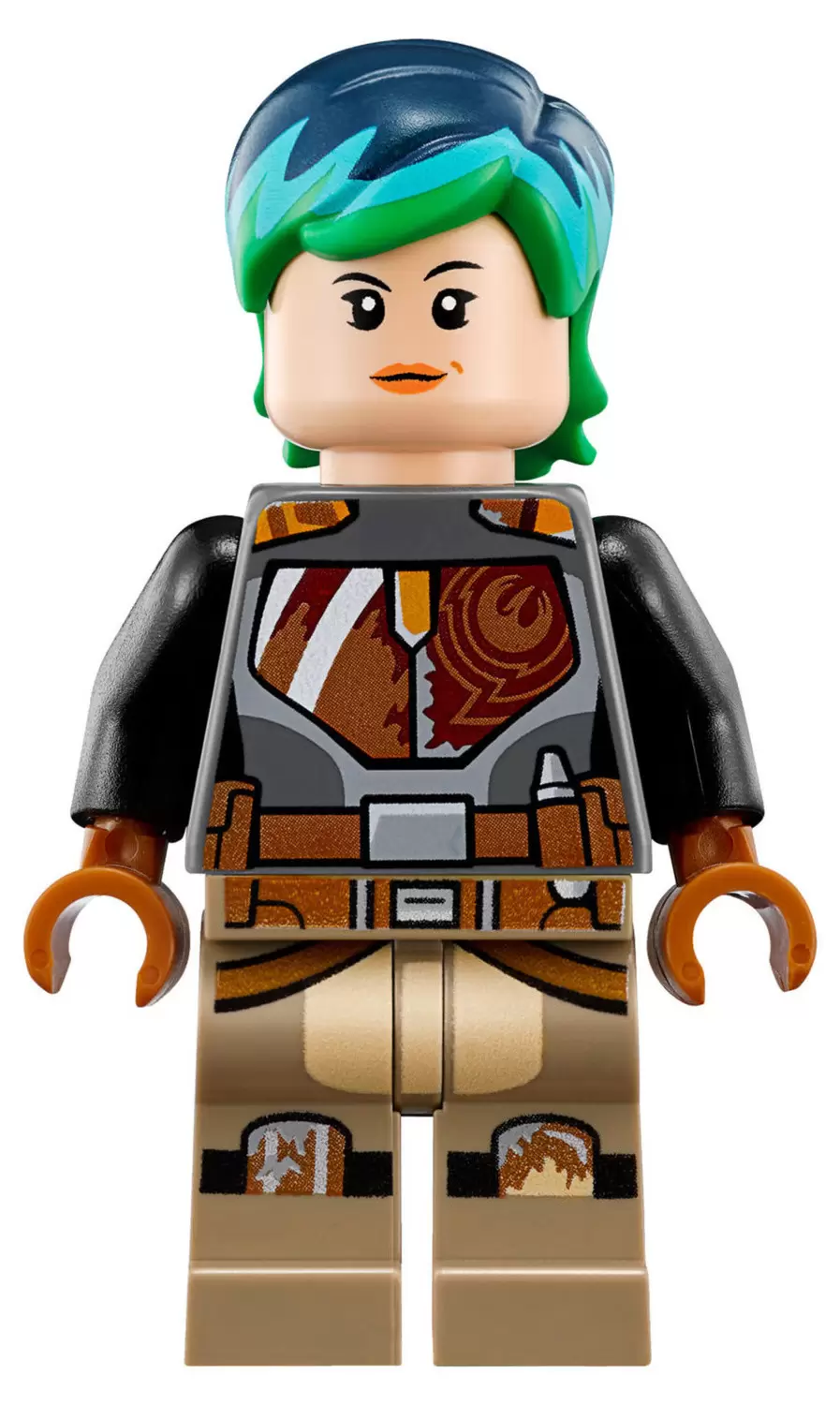 LEGO Star Wars Minifigs - Sabine Wren - Bright Green and Dark Blue Hair