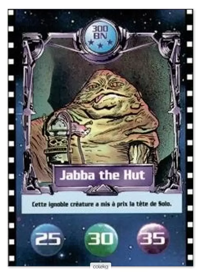 Cartes BN : Le défi du Jedi - Jabba the Hutt (version 2)