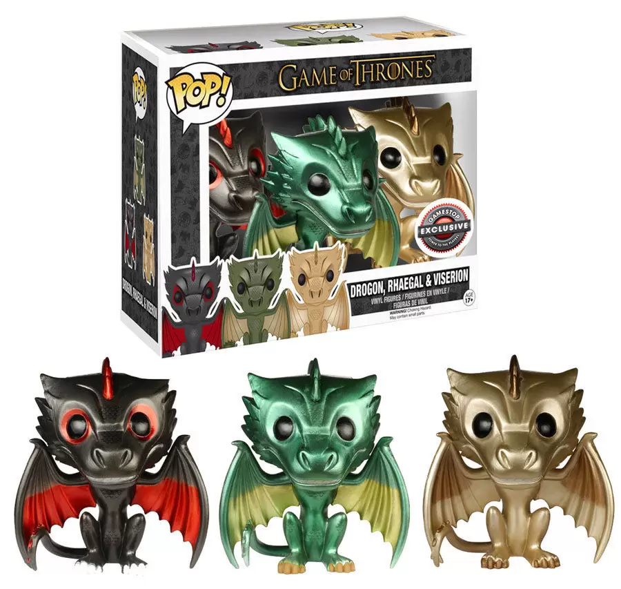 POP! Game of Thrones - Game of Throne - Drogon, Rhaegal and Viserion Metallic
