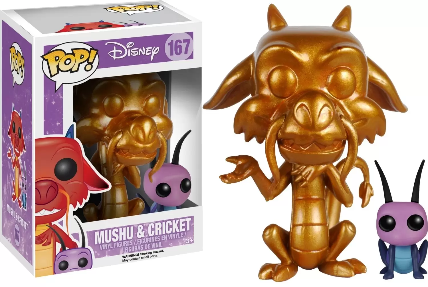 POP! Disney - Mulan - Mushu Gold & Cricket