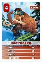 Cartes Intermarché : Les courses Arctiques (l\'Age de Glace) - Manny - Snowboard