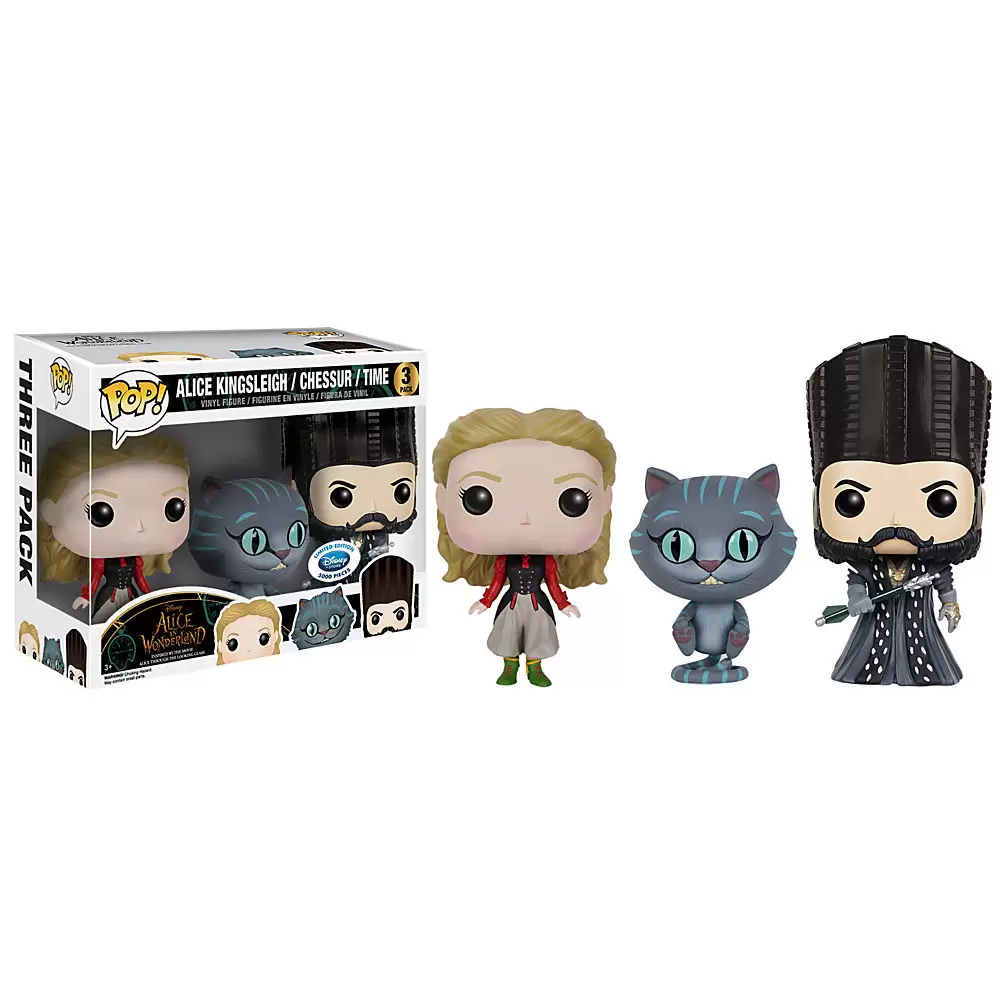 POP! Disney - Alice Through the Looking Glass - Alice Kingsleigh, Chessur And Time 3 pack