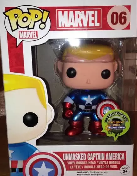 POP! MARVEL - Marvel - Unmasked Captain America Metallic