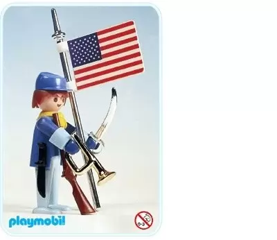 Playmobil Far West - Cavalier américain et son drapeau