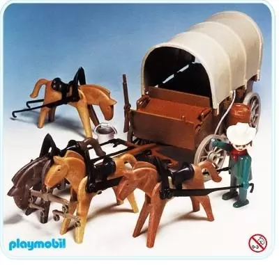 Far West Playmobil - Covered Wagon and Horse