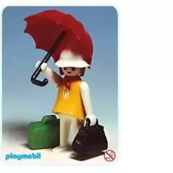Voyageuse avec parapluie