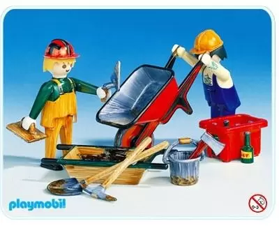 Playmobil COLOR - 2 ouvriers avec brouette