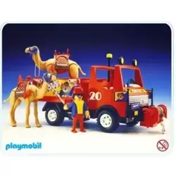Ensemble de jouets de cirque - camions - lion & tigre