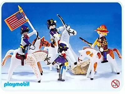 Far West Playmobil - US Cavalry with 5 Horses