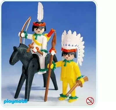Far West Playmobil - Mounted Indian And Brave
