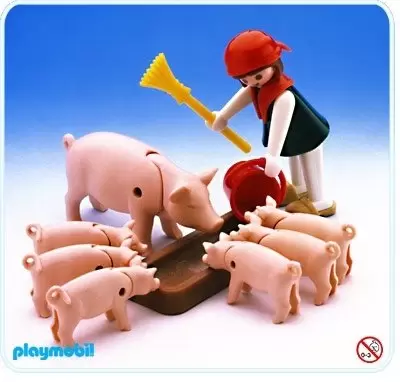 Playmobil Farmers - Farmer Feeding Pigs