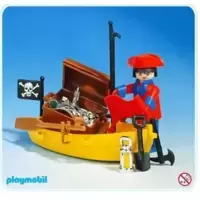 Pirate and rowboat