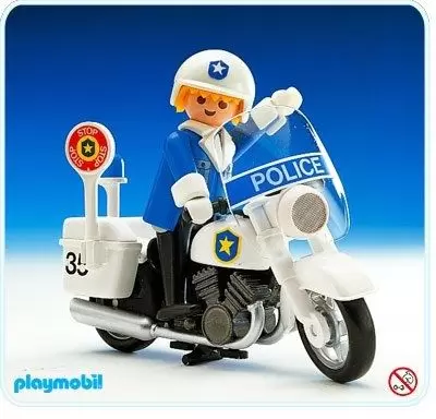 Policeman on Motorcycle - Police Playmobil 3564-B