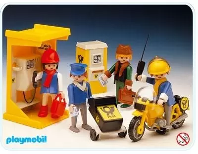 Playmobil dans la ville - Cabine téléphonique et facteur