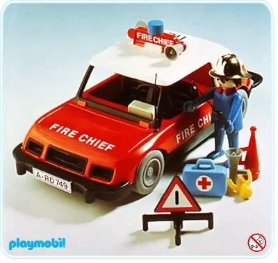 Playmobil Firemen - Red Fire Chief Car