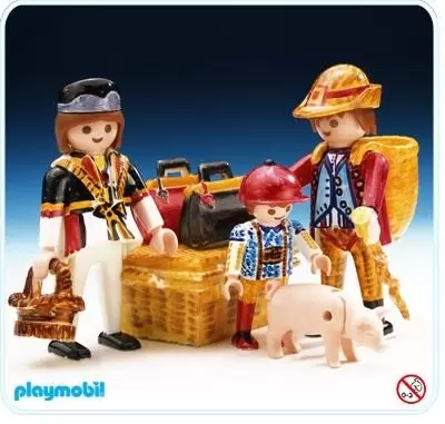 Playmobil COLOR - Family With Suitcases and Pig