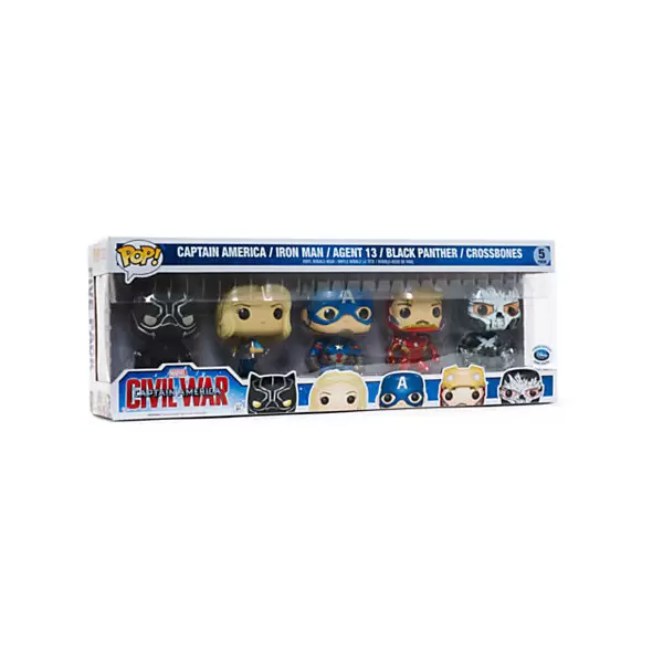POP! MARVEL - Civil War - Captain America, Iron Man, Agent 13, Black Panther And Crossbones 5 Pack