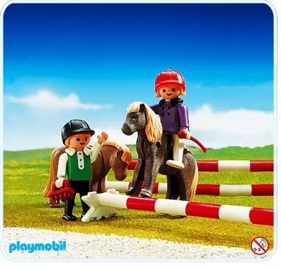 Playmobil équitation - 2 enfants et 2 poneys