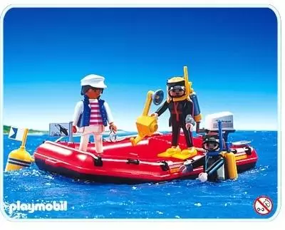Playmobil Monde sous-marin - Zodiac et Plongeurs