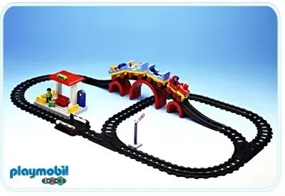Playmobil 1.2.3 - Circuit avec train voyageurs et gare