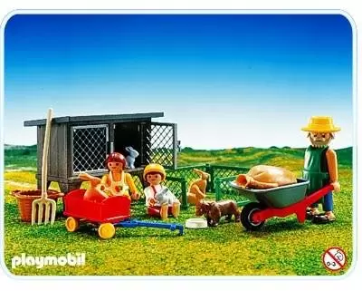 Playmobil Fermiers - Clapier et enfants