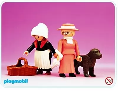 Playmobil époque Victorienne - Dame et servante avec chien