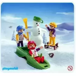 Snowman and Kids