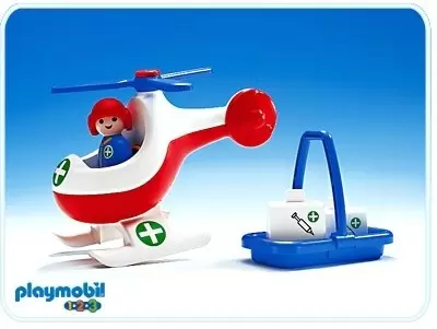 Playmobil 1.2.3 - Hélicoptère de secours avec Pilote