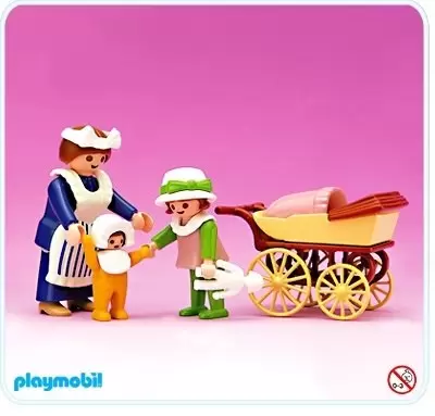 Playmobil époque Victorienne - Nurse avec landau et enfants