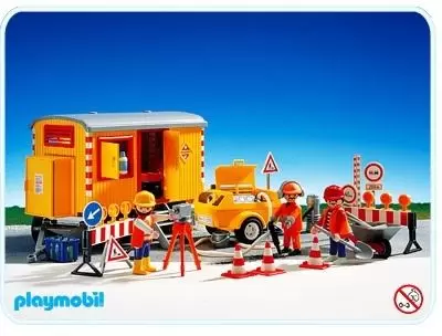 Playmobil Chantier - Caravane de chantier avec Compresseur