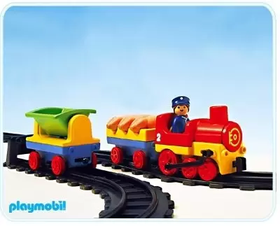 Playmobil 1.2.3 - Train de marchandises et rails